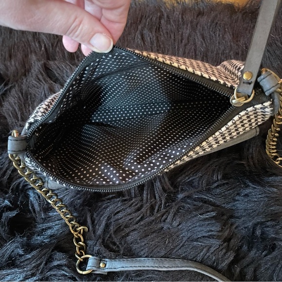 Crossbody Gray Suede‎ and Pattern Fabric - Picture 7 of 7